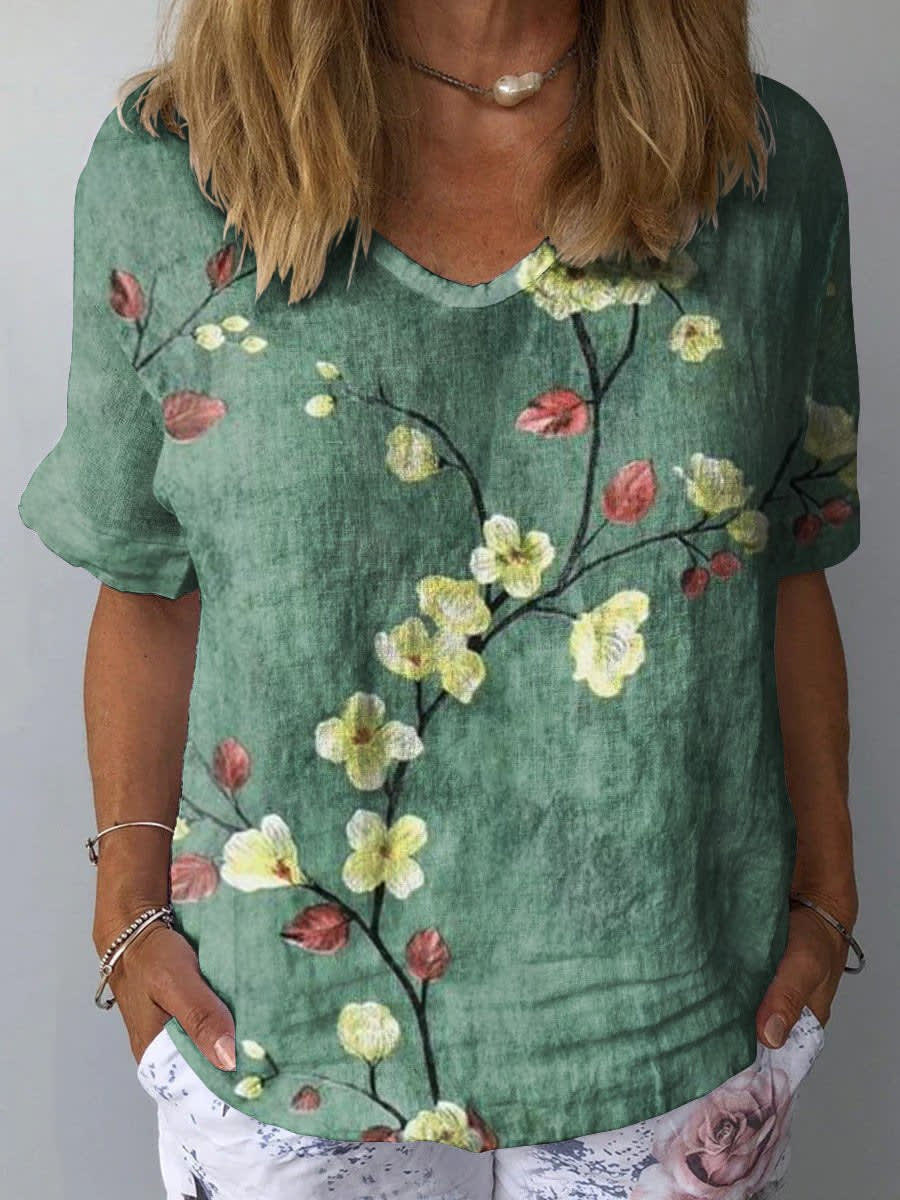 Women's Collarless Polyester Printed Top view 14