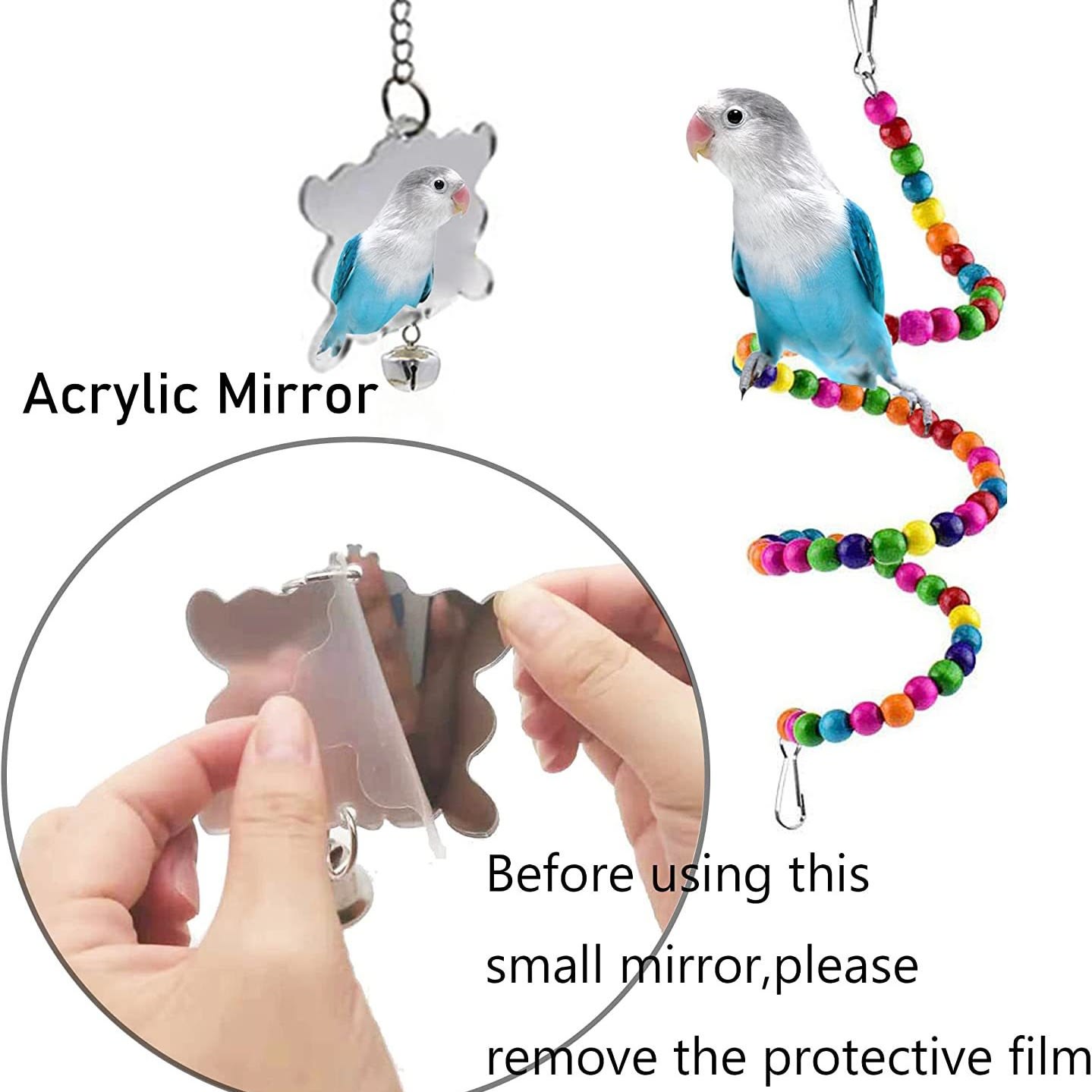 7PCs Parrot Toys Bird Cage Accessories view 4