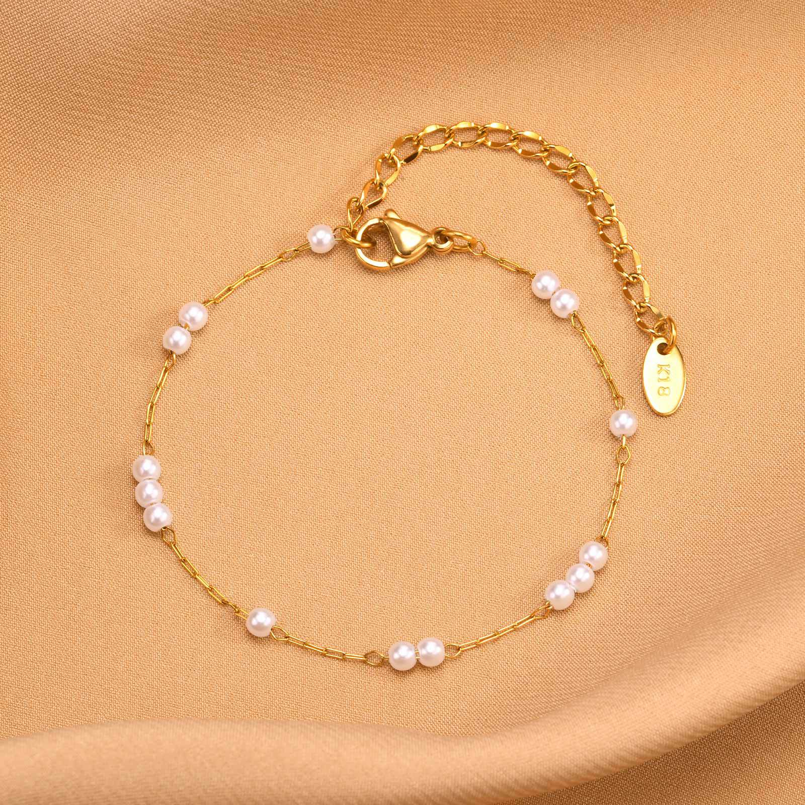 Women's Stainless Steel Pearl Bracelet view 5