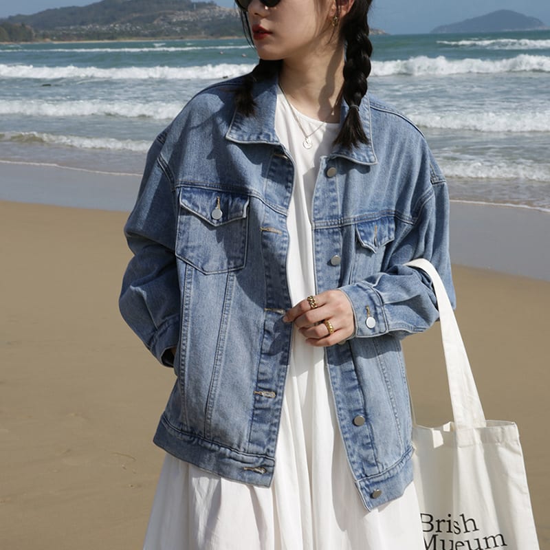 Slimming American Vintage Denim Jacket Ins view 5