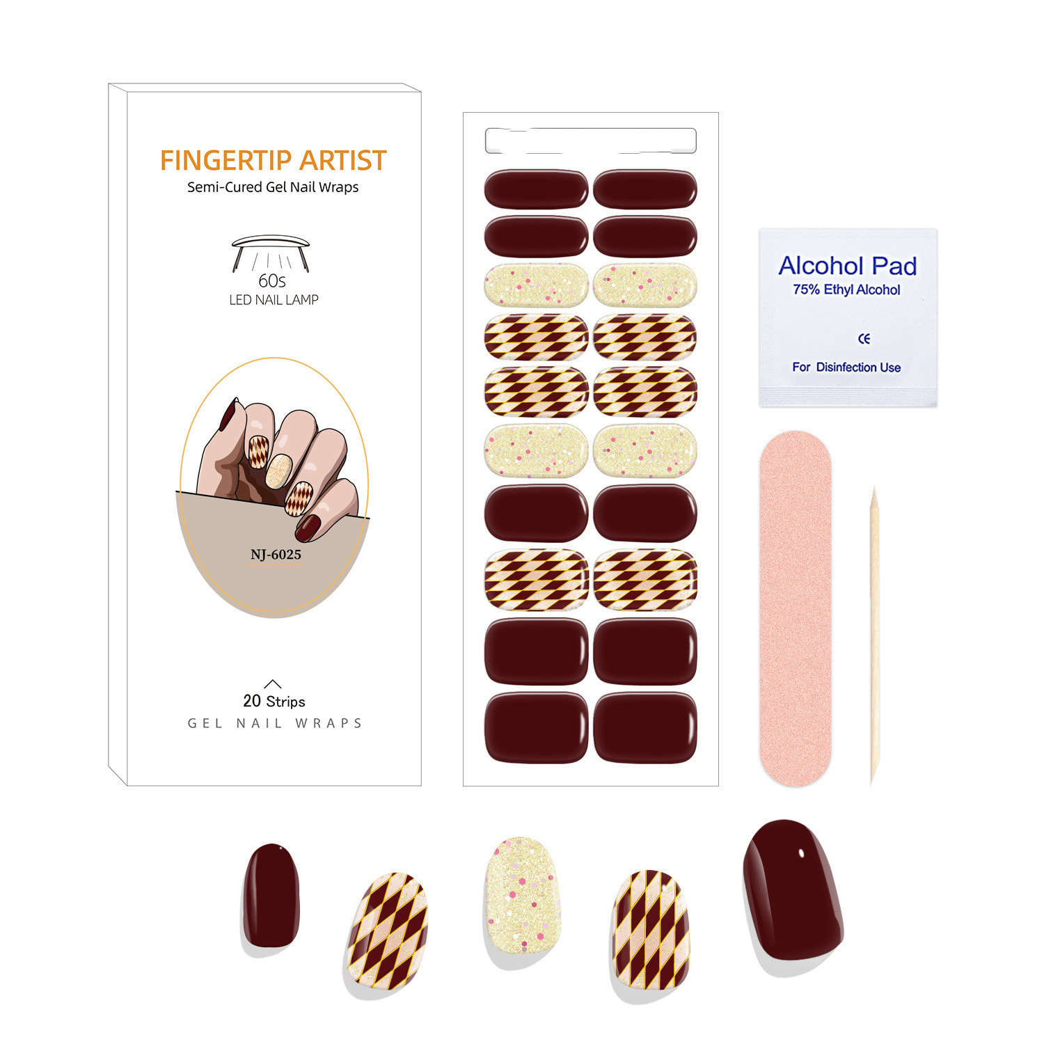 UV Semi-curing Gel Nail Stickers view 7