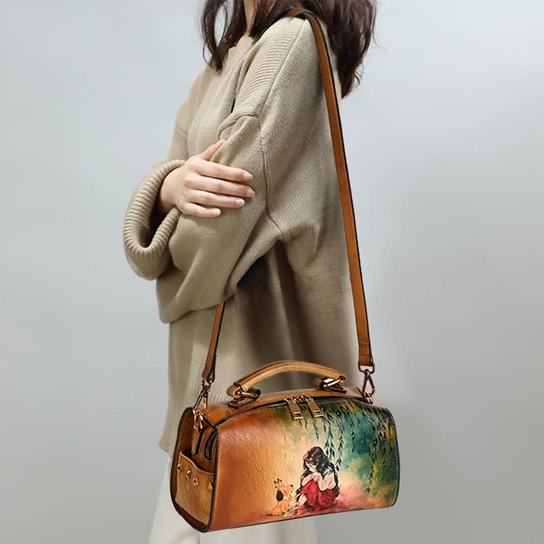 Handdrawn Gradient Women's Handheld Multifunctional Single Shoulder Diagonal Span Large Capacity view 11
