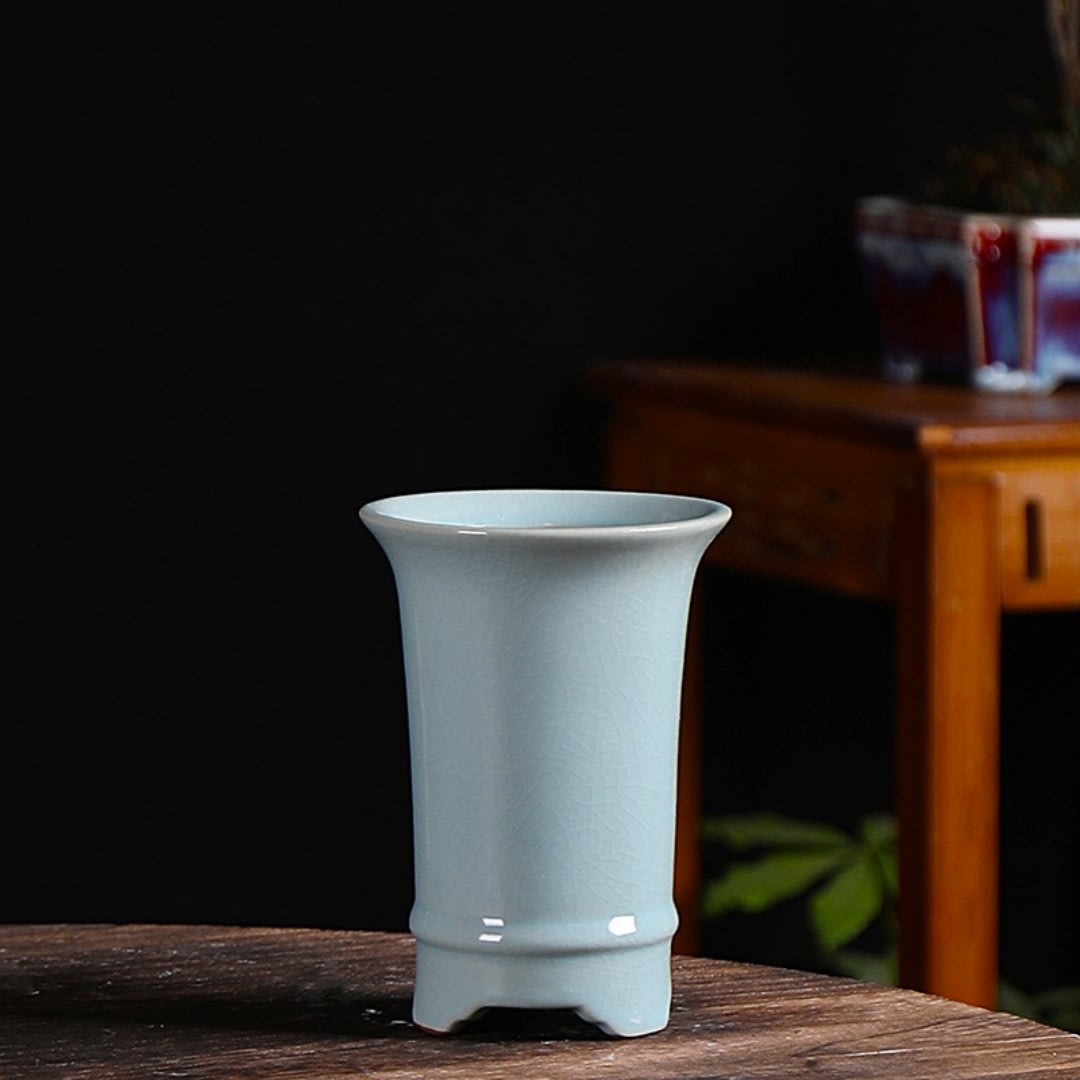 Ceramic High Round Floating Branch Landscape Simple Flower Pot view 2