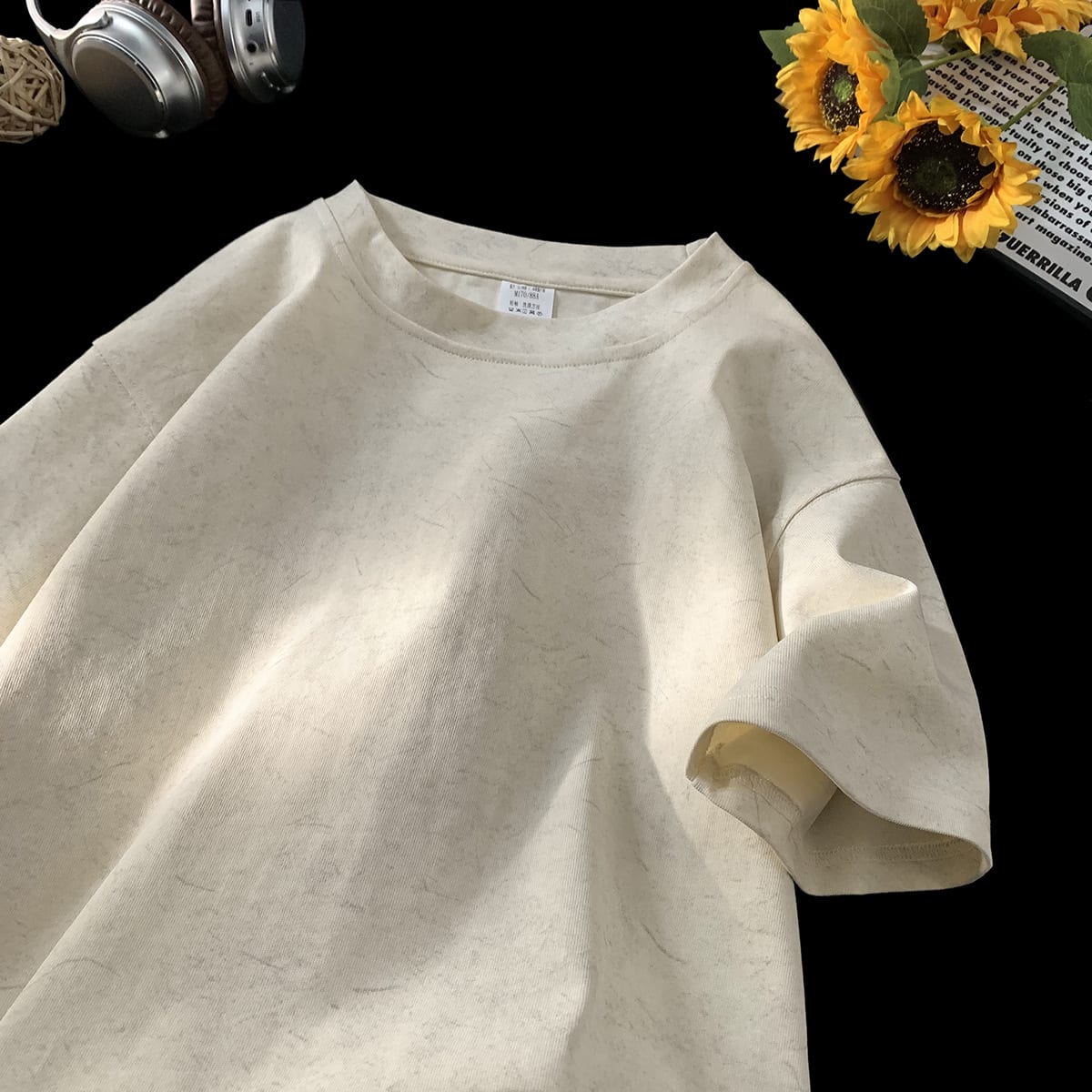 Stone Washed Ice-feeling Tencel Cotton Ice Silk Short Sleeve T-shirt view 11