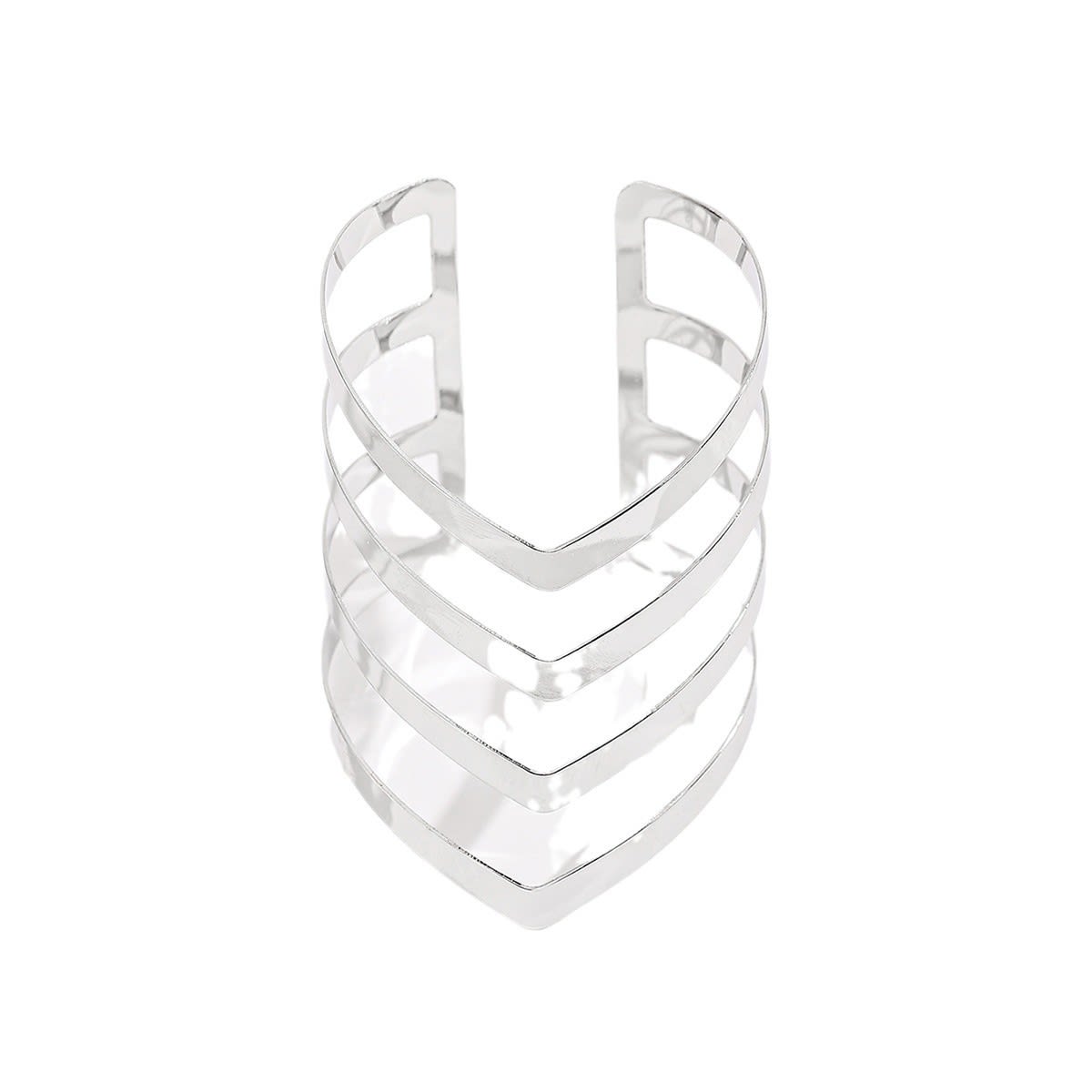 Exaggerated V-shaped Alloy Wave Bracelet view 2