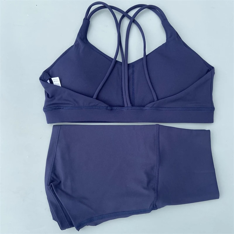 Solid Color Women's Tight Yoga Cycling Shorts Underwear Suit view 8