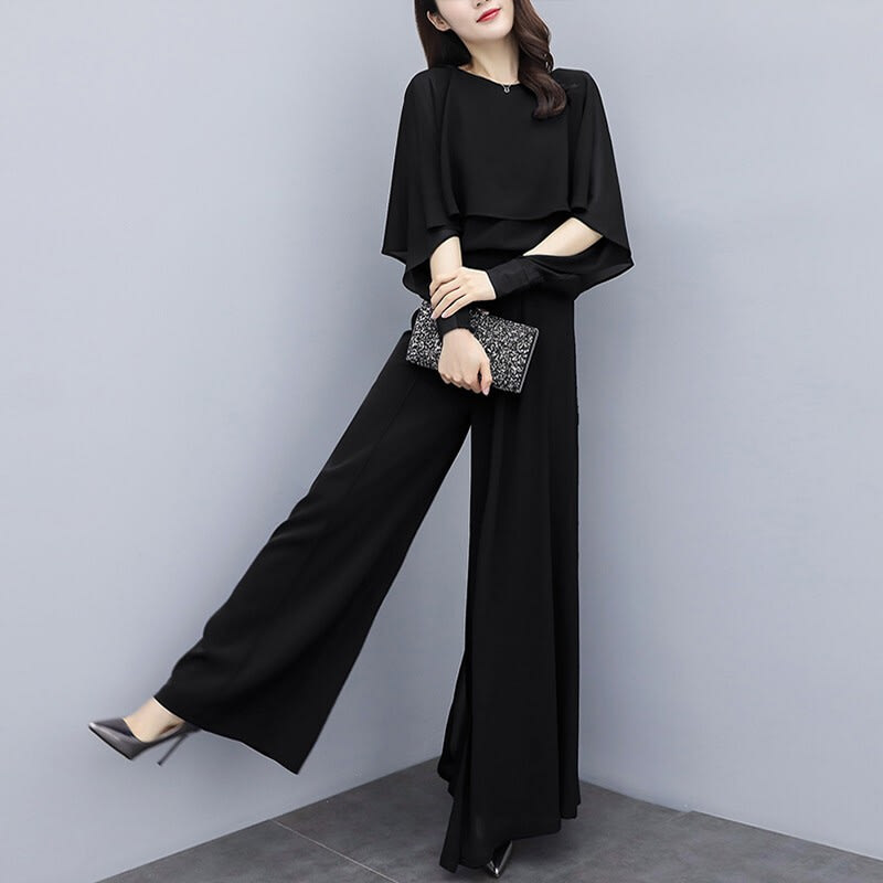 Casual Fashionable Wide Leg Pants Suit Women view 5