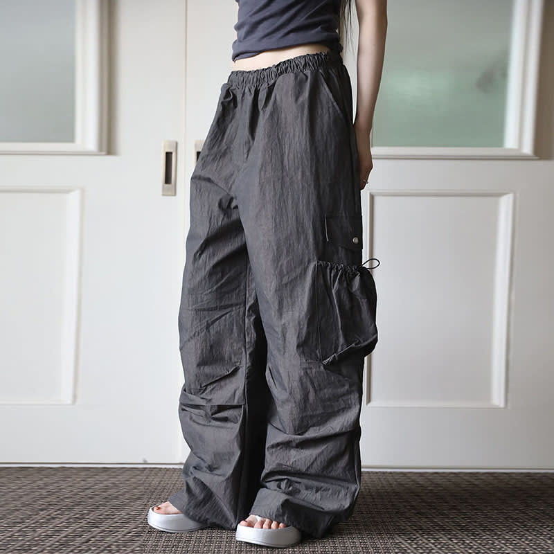 Loose Straight Wide Leg Casual Trousers view 5