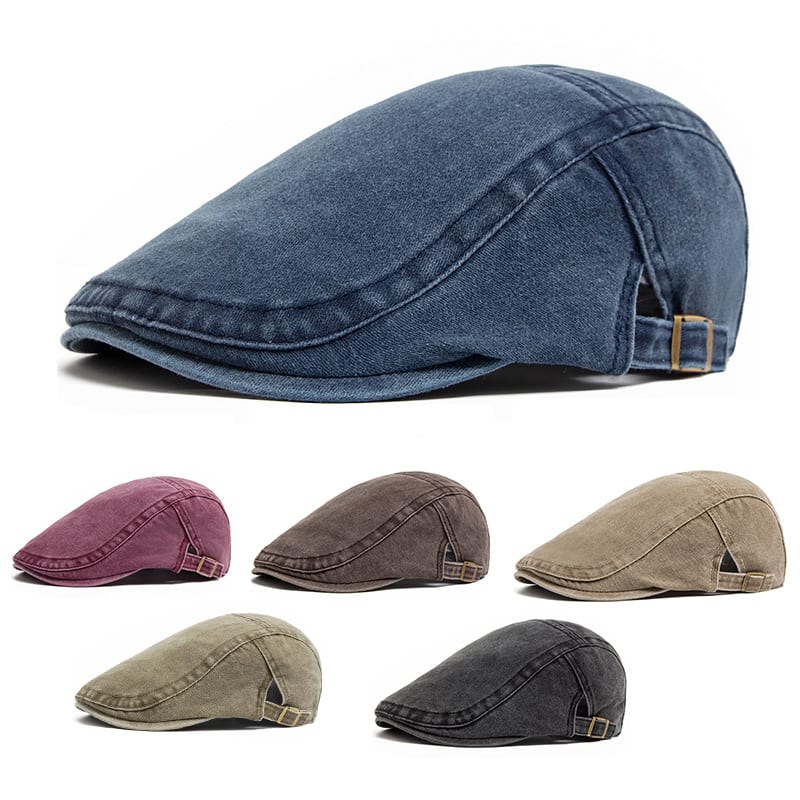 Retro Washed Denim Hat Cowboy Beret Fashion Casual Baseball Cap view 9
