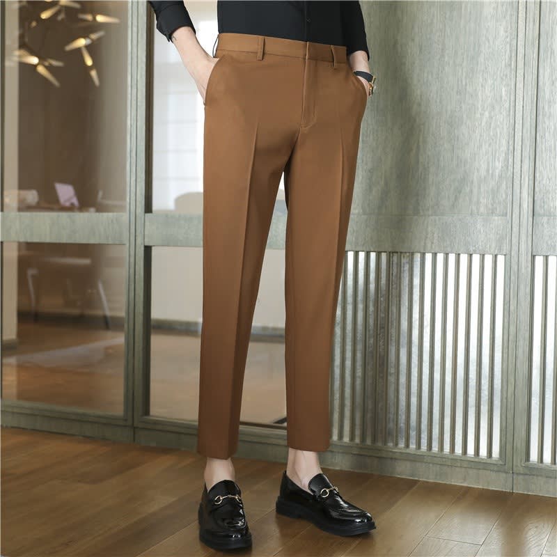 Men's Springsummer Draping Solid Color Casual Suit Pants Stretch Comfortable Suit Pants Trousers view 2