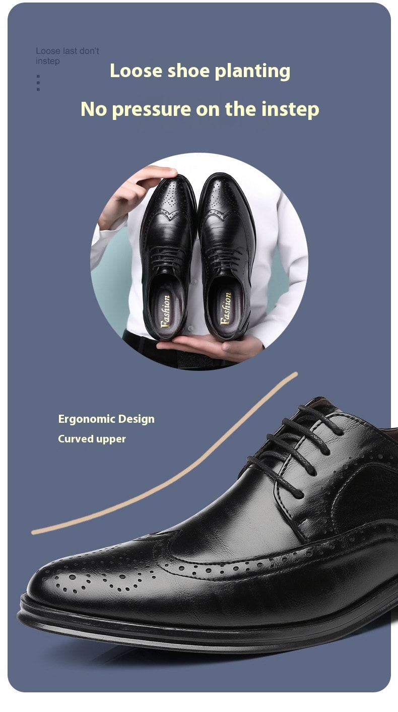 Block Carved Casual Leather Shoes For Men view 20
