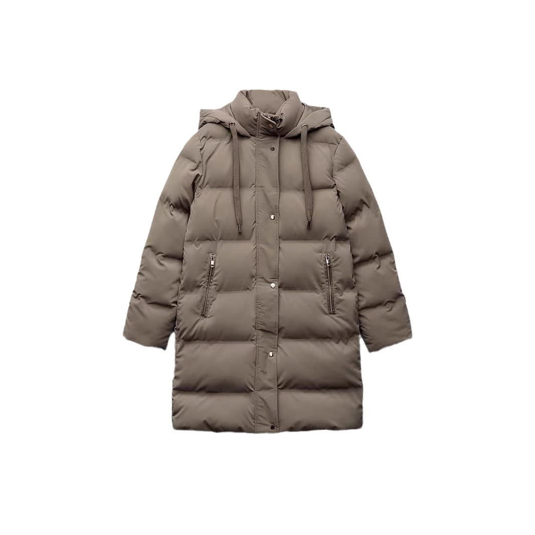 Cotton Jacket Hooded Slim Fit Slimming And Warm Long Bread Coat view 2