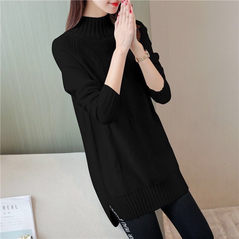Women's Sweater Mid-length Loose Korean-style Thick Bottoming Shirt view 4