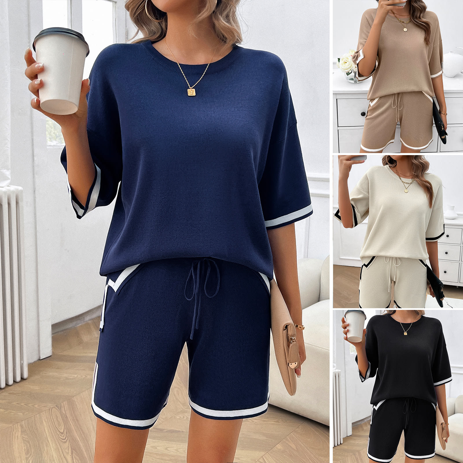 Round Neck Temperament Leisure Sweater Suit view 7