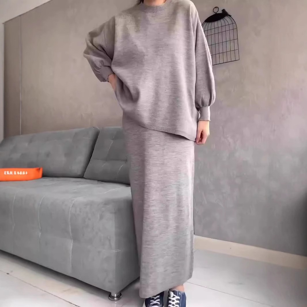 Women's Fashion Loose And Warm Knitting Suit view 7