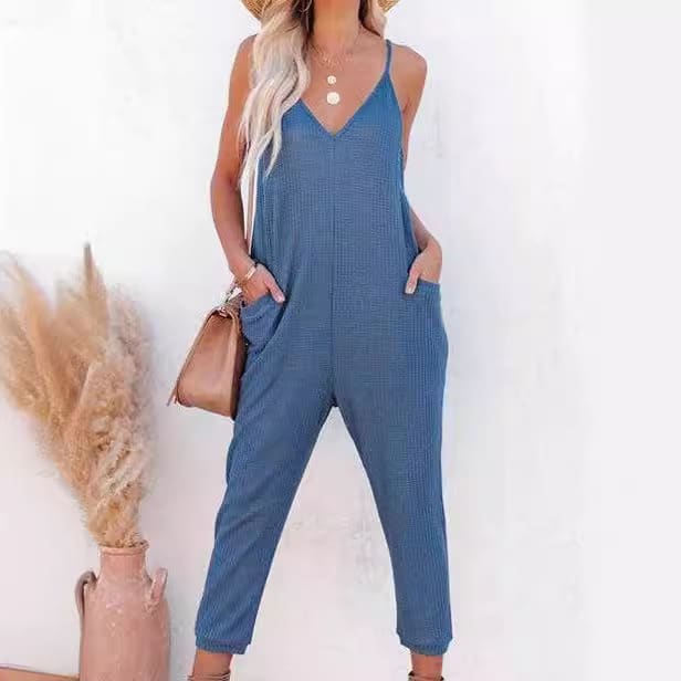 Women's Large Pocket Loose Jumpsuit