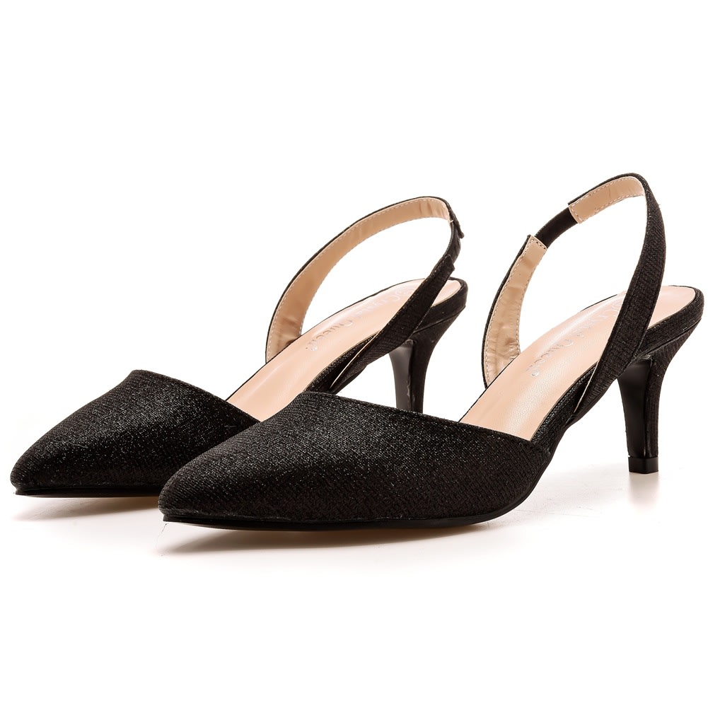 6cm Low-cut Pointed-toe Color-changing Cloth Plus Size Sandals view 7