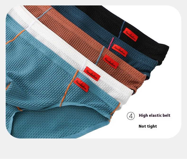 Men's Low Waist Plaid Hip Lifting Briefs view 12
