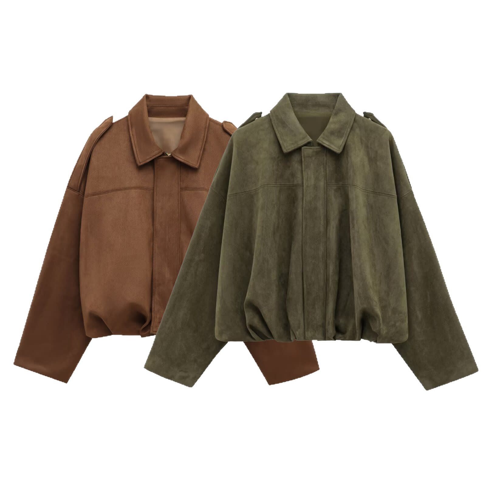 Faux Suede Texture Pilot Jacket - Men's Casual Zip Up Coat with Soft Touch Finish for Daily Wear view 15