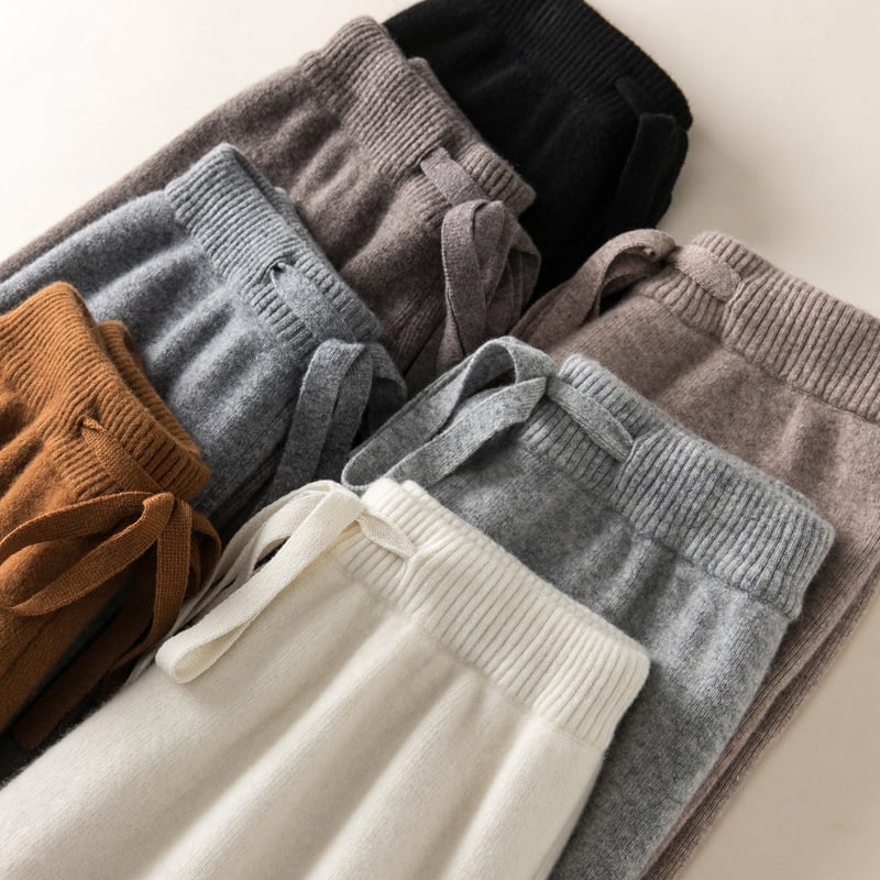 Thick Wool Wide Leg High Waist Drooping Mop Pants view 5