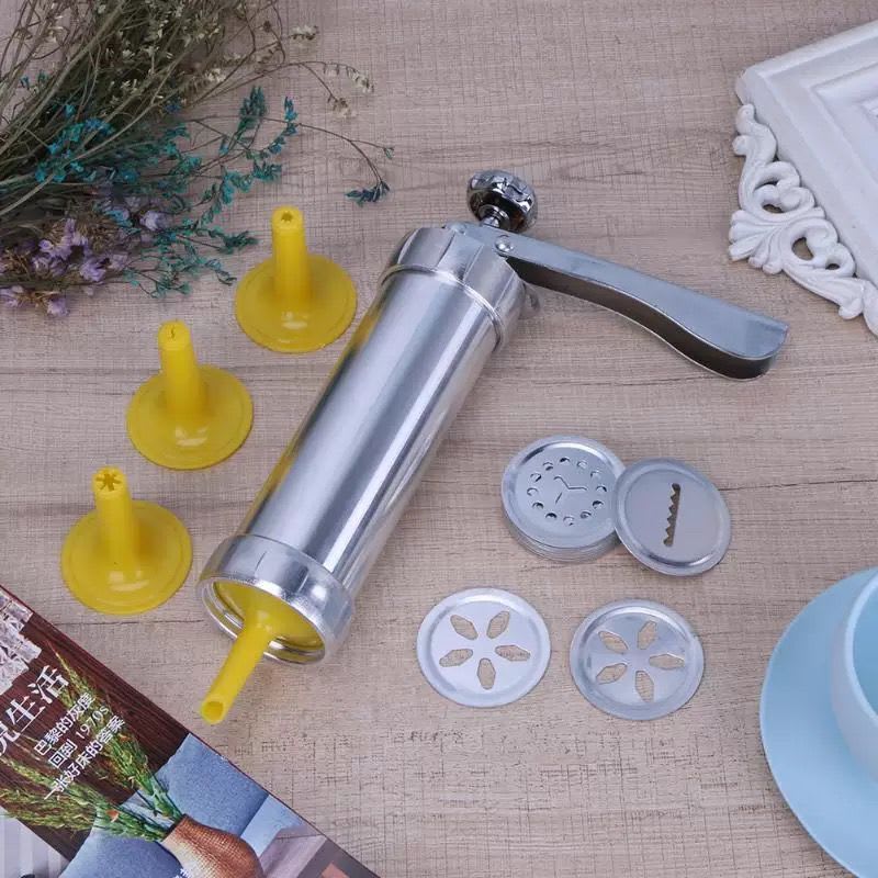 Cookie Press Gun And Icing Set Alloy Churro Maker Cookie Maker With 10 Discs 20 Discs 4 Pastry Tip Biscuit Mold Kitchen Accessories view 13