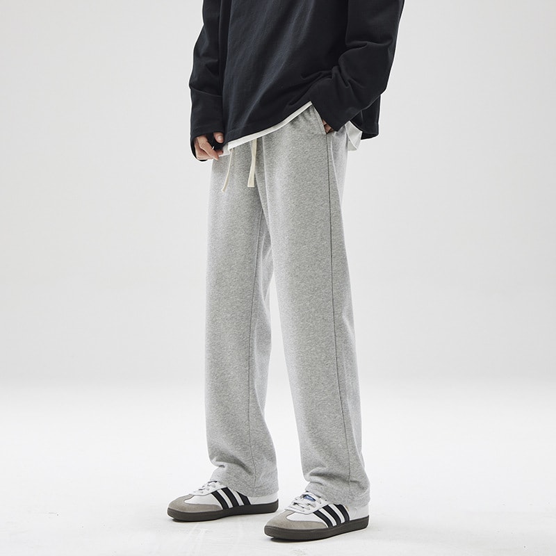 Fashion Brand Draping Effect Straight Gray Sweatpants Men view 5