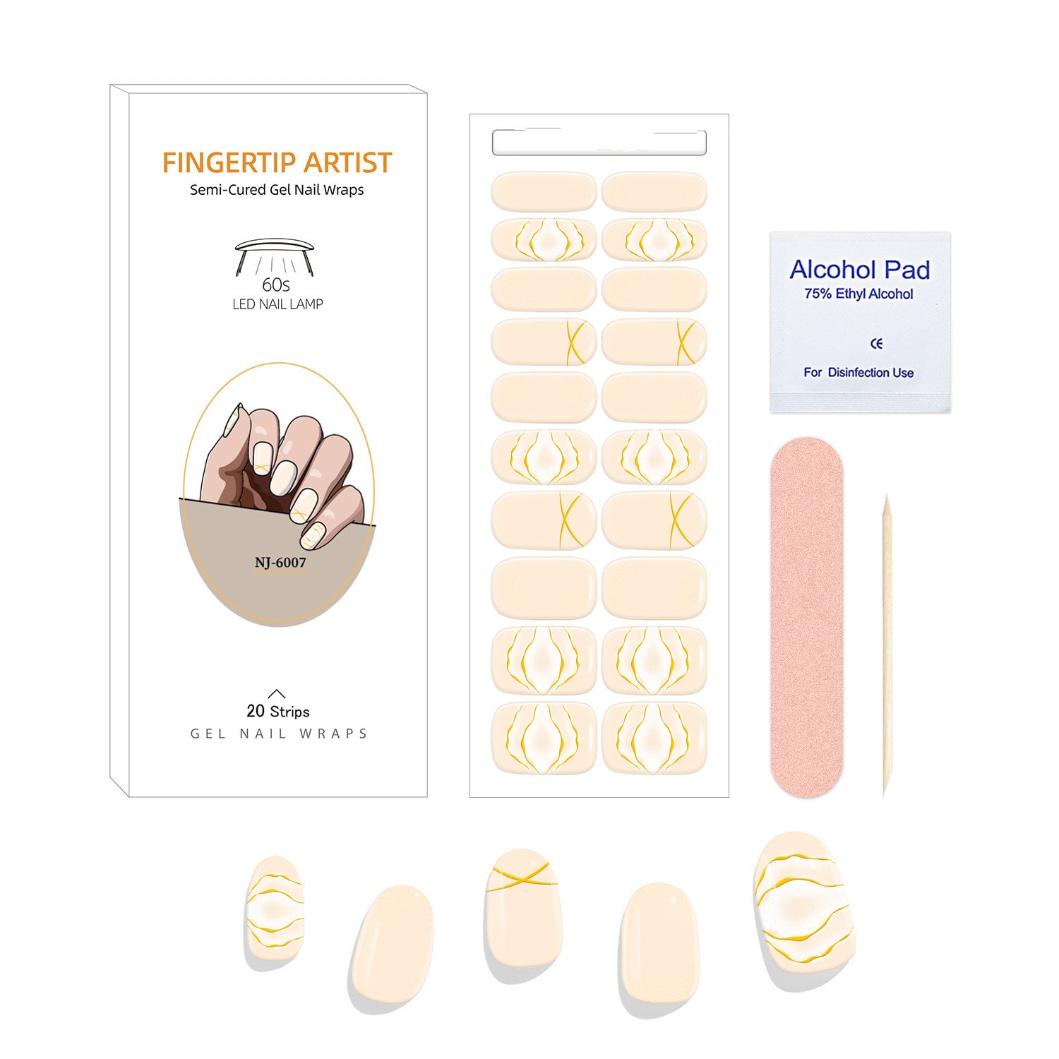 UV Semi-curing Gel Nail Stickers view 17