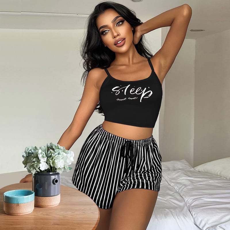 Letter Stripes Printed Ladies' Homewear view 8