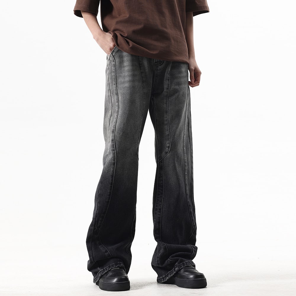 Fashion Tie-dye Gradient Denim Trousers Men view 18