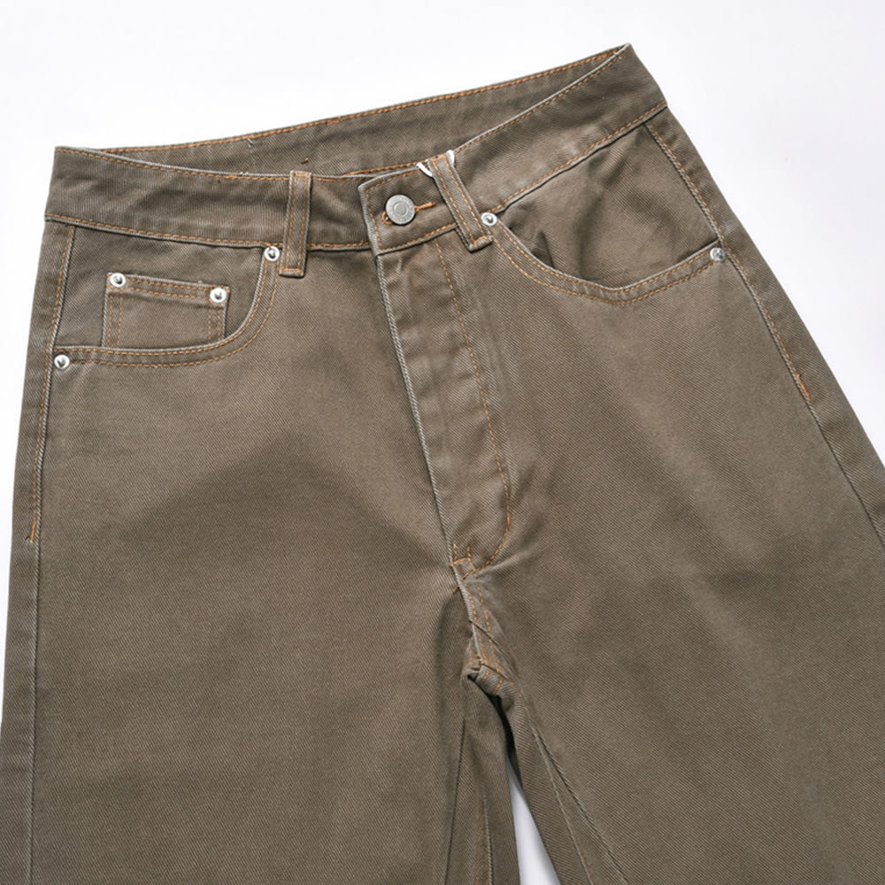 American Retro Denim Straight-leg Trousers Men view 3