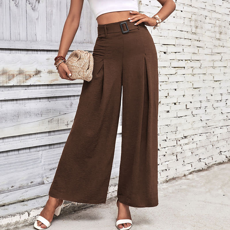 Foreign Trade High Waist Wide Leg Casual Trousers view 17