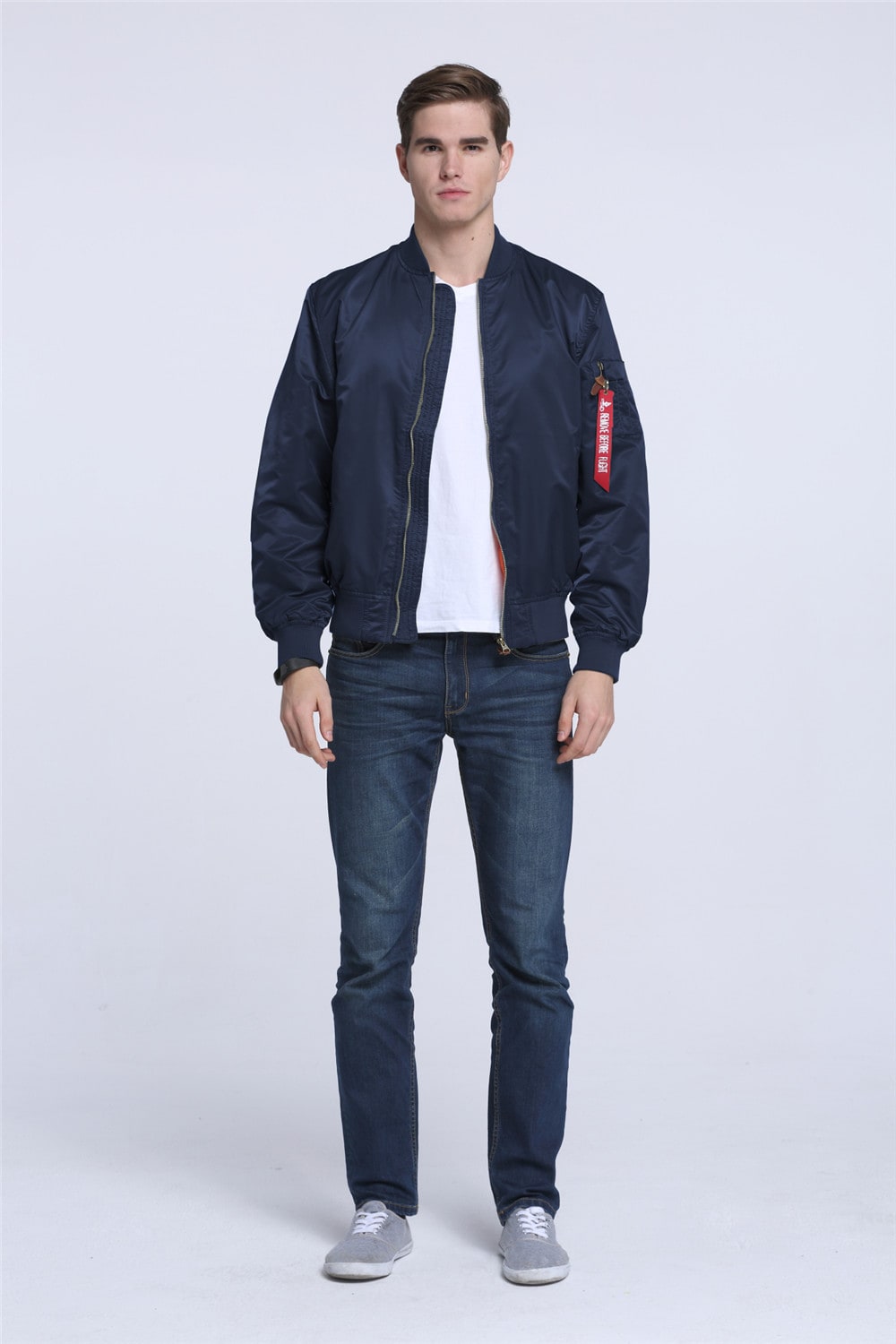 Men's Sports Casual Stand Collar Air Force MA1 Pilot Jacket Men's Baseball Jersey view 17