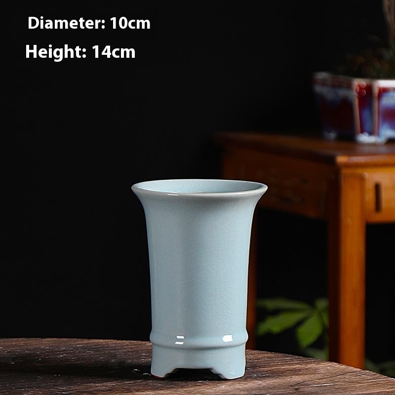 Ceramic High Round Floating Branch Landscape Simple Flower Pot view 9