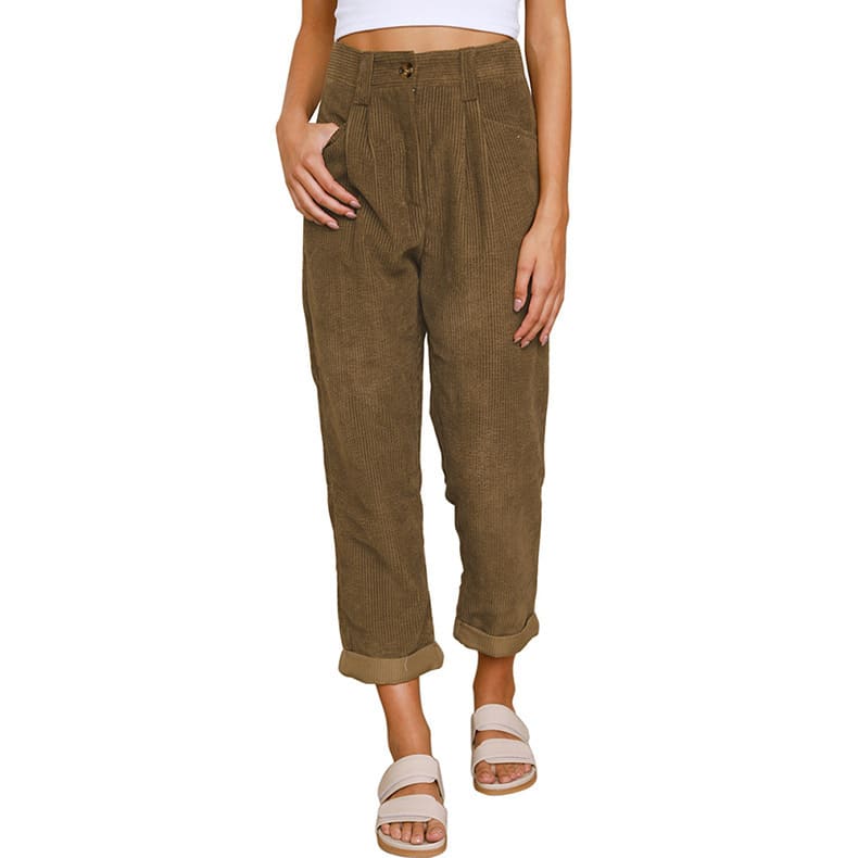 Baggy Corduroy Straight Pants Oversized Spodnie Elegant Trousers New Broek Women Causal Spring Fall High Wasit Pantalones view 19