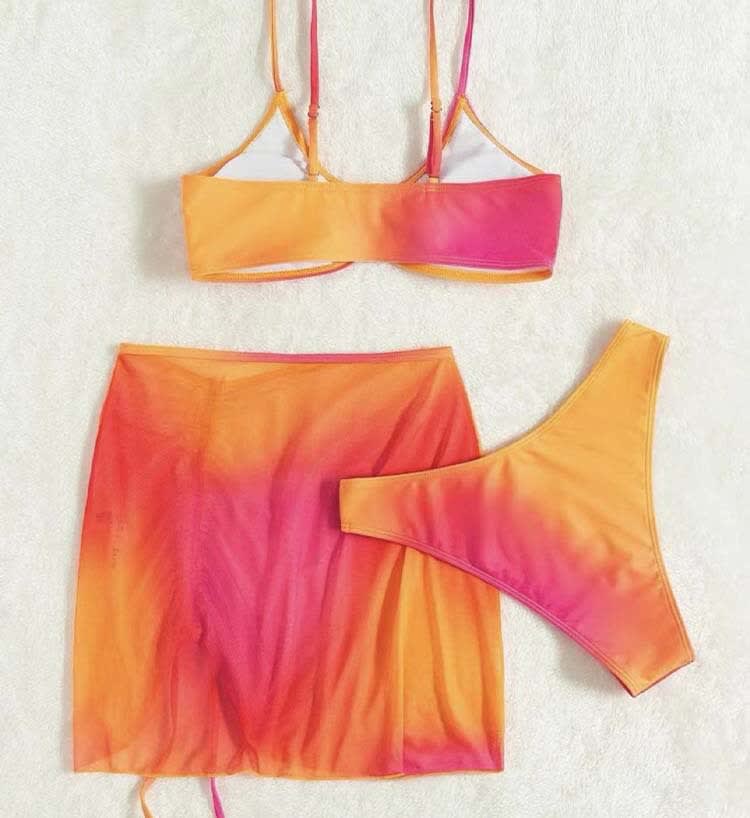 Women's Three Piece Loop Buckle Hollow Suspender Swimsuit view 3