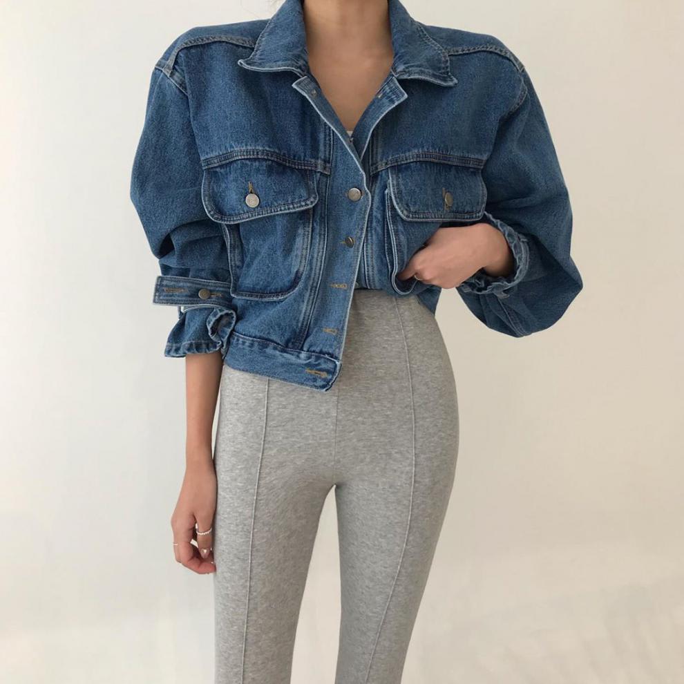 Fashion Short Personalized Denim Coat For Women view 11