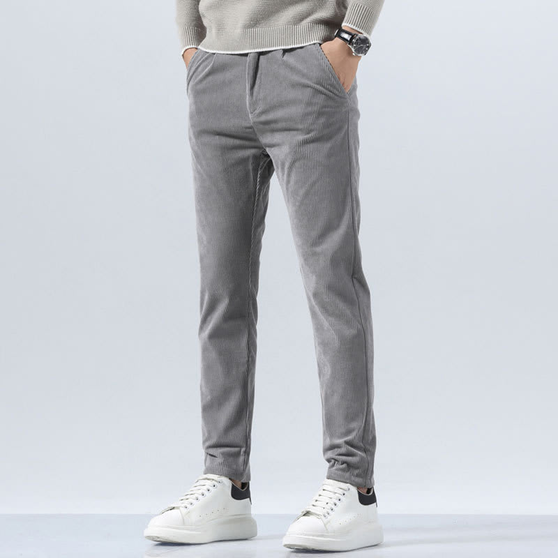 Corduroy Men's Casual Pants Straight Slim Fit view 3