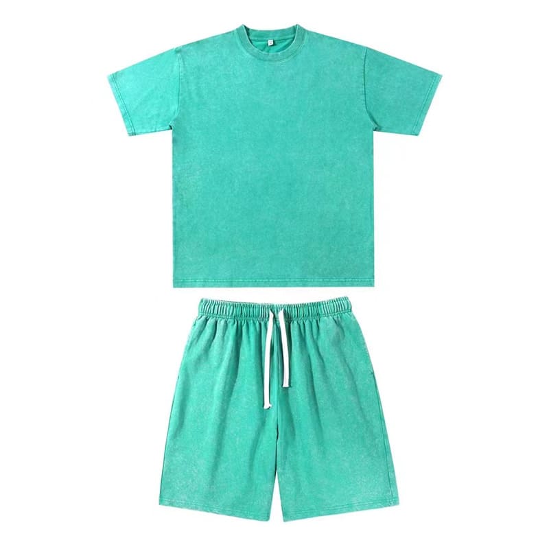 Women's Round Neck Loose Shoulder Short Sleeve Shorts Suit