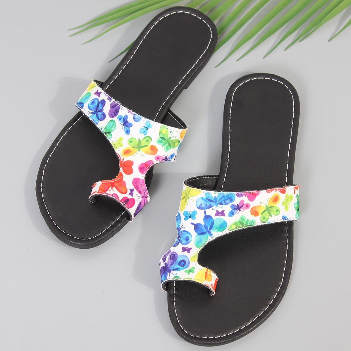 Plus Size Printed Ethnic Style Casual Toe Covering Flip-flops view 9