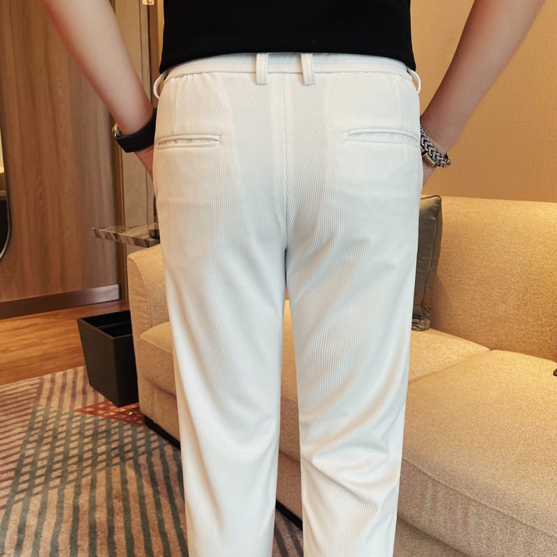 Men's Casual Straight-leg Dark Pattern Ice Silk Cropped Pants view 5