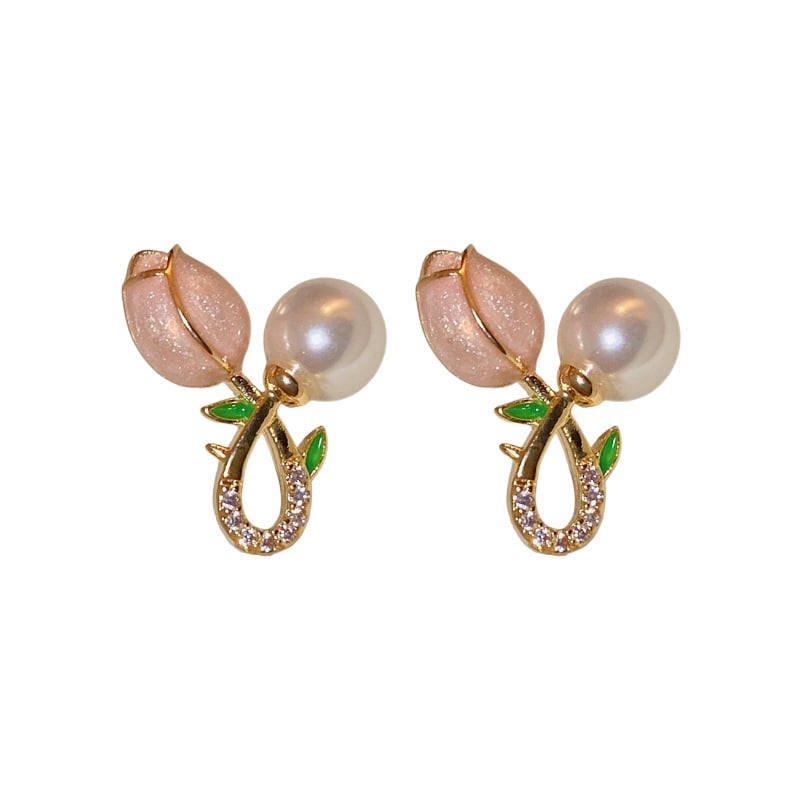 Fashion Personality Bead Tulip Flower Earrings view 9