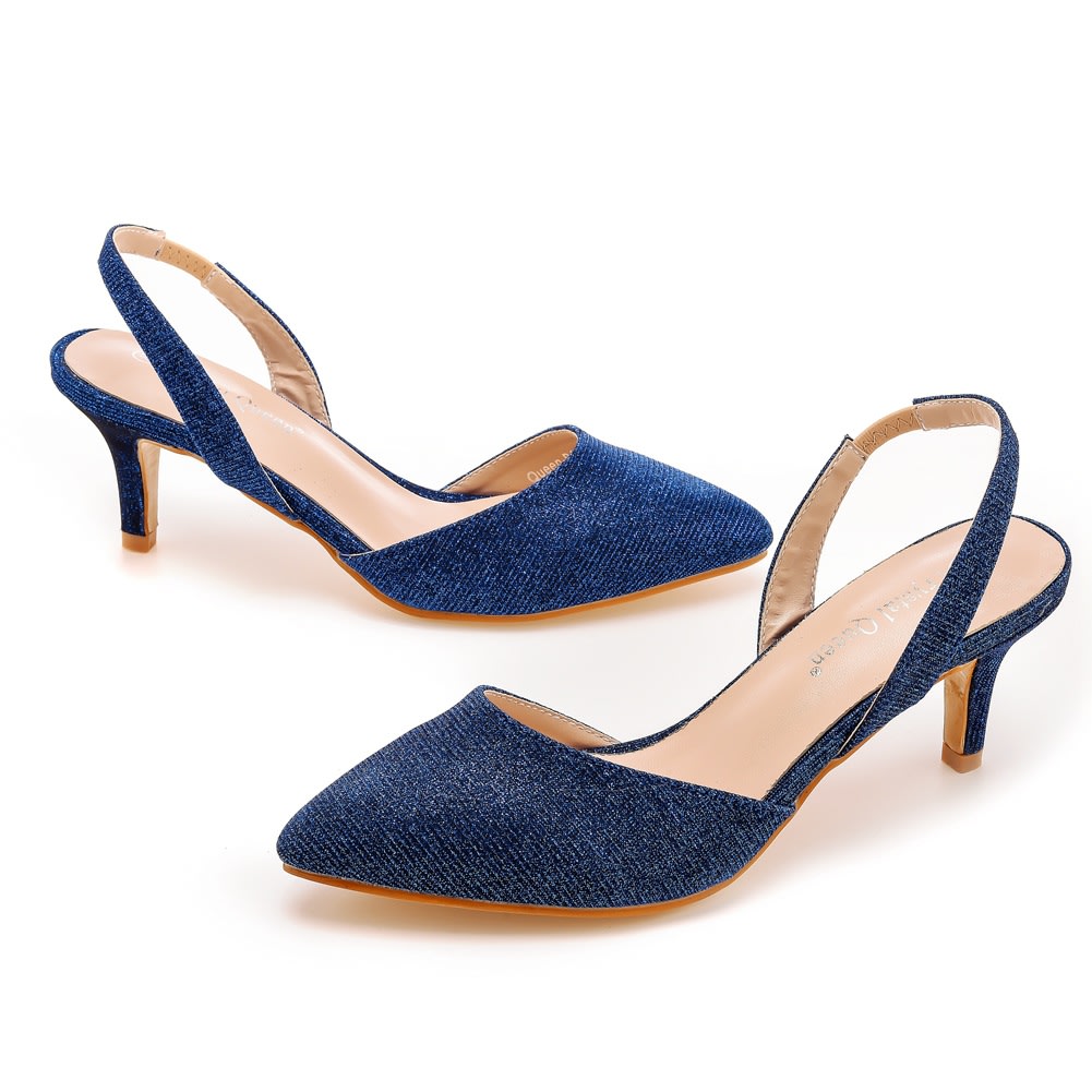6cm Low-cut Pointed-toe Color-changing Cloth Plus Size Sandals view 21