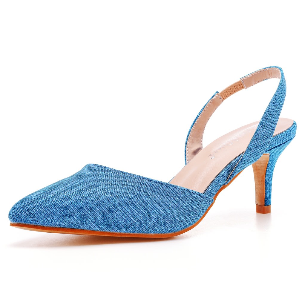 6cm Low-cut Pointed-toe Color-changing Cloth Plus Size Sandals view 3