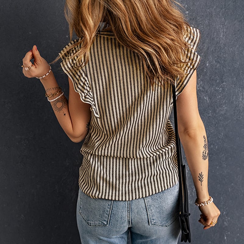Shiying Ruffled Sleeveless Outer Wear Women's Top Slim Pullover Vest view 13