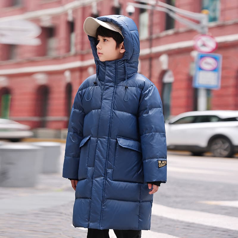 Down Jacket Boy's Long Overfashionable Knee Western Style view 5