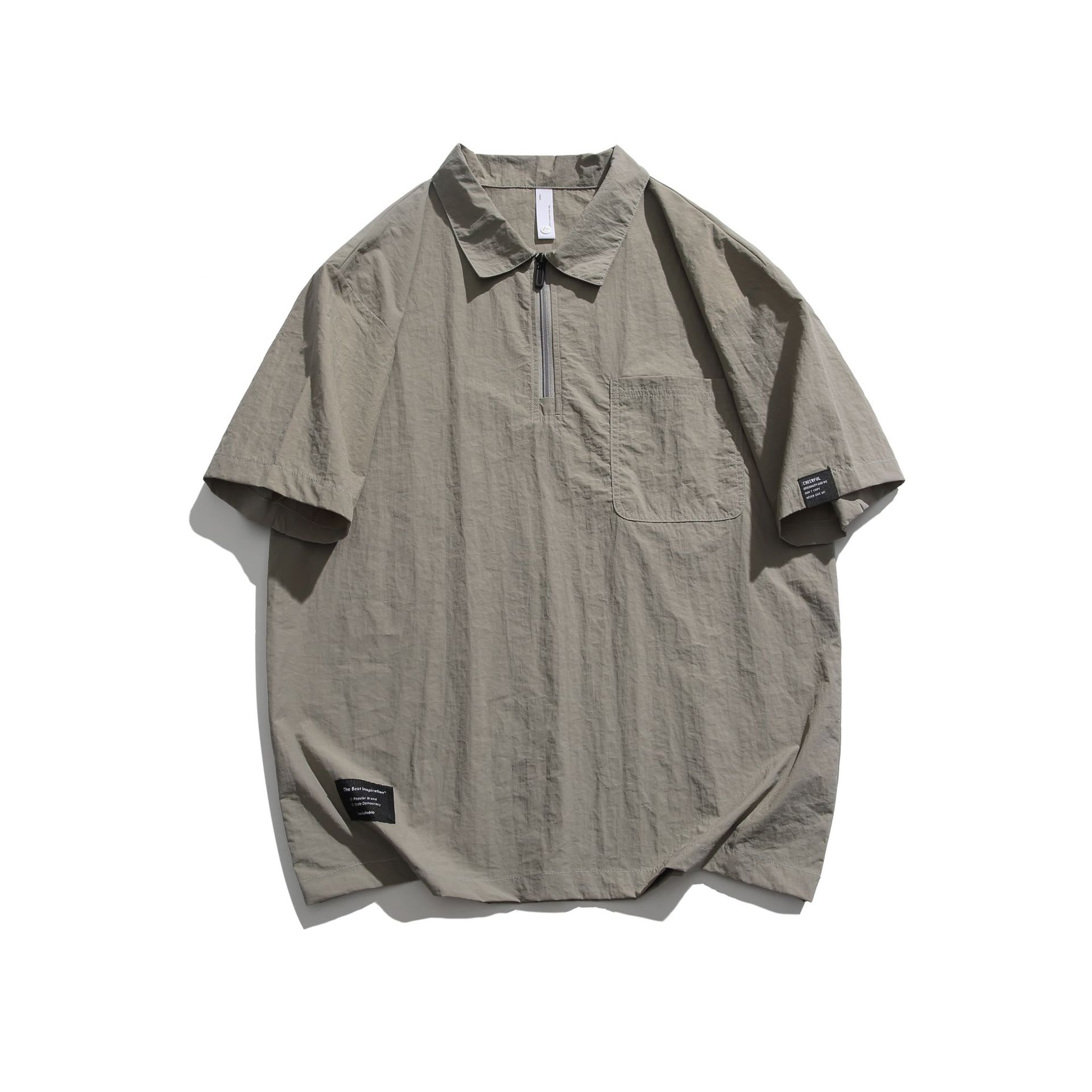 Japanese Style Cool Ice Silk Short Sleeve Retro Summer Lapels T-shirt view 3