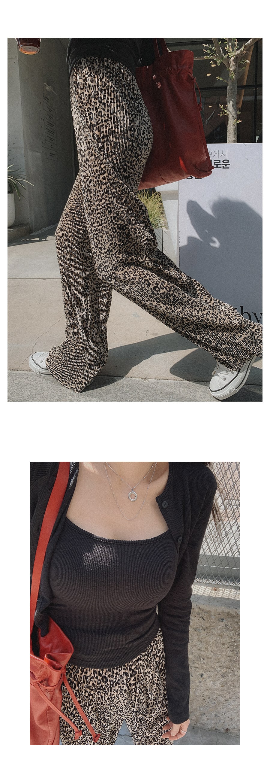 Summer Chiffon Leopard Print Loose Plus Size Casual Wide-leg Pants view 18