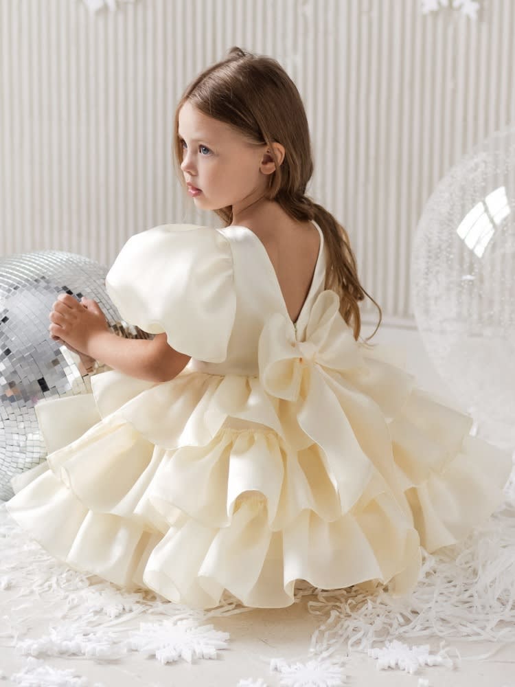 Dresses Of Bride Fellow Kids Bow Short Sleeve view 16