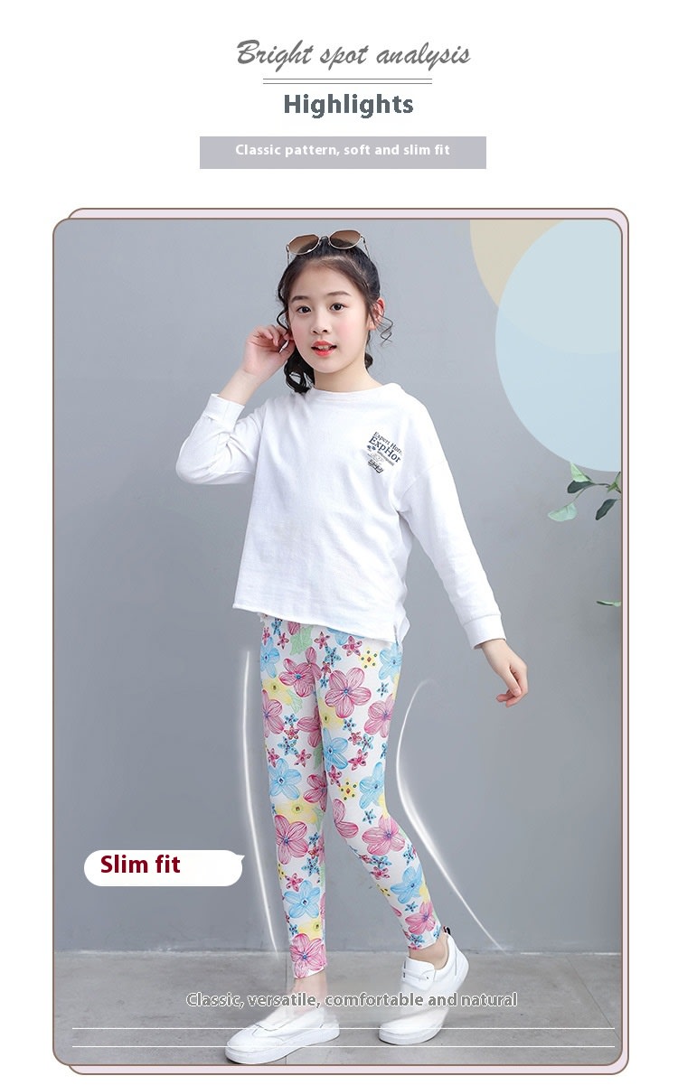 Leggings Modal Cropped Pants Outer Wear Girls' Stretch Tights Classical