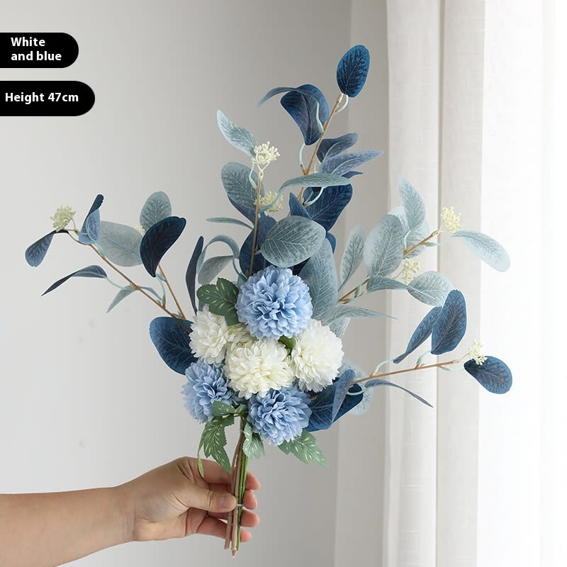 Home Decoration Essential Eucalyptus Leaves Chrysanthemum Bouquet Multi-color Optional Artificial Flower view 2